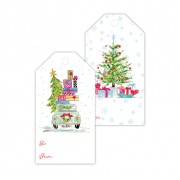 Christmas Gift Tags, Car & Tree with Gifts, Roseanne Beck
